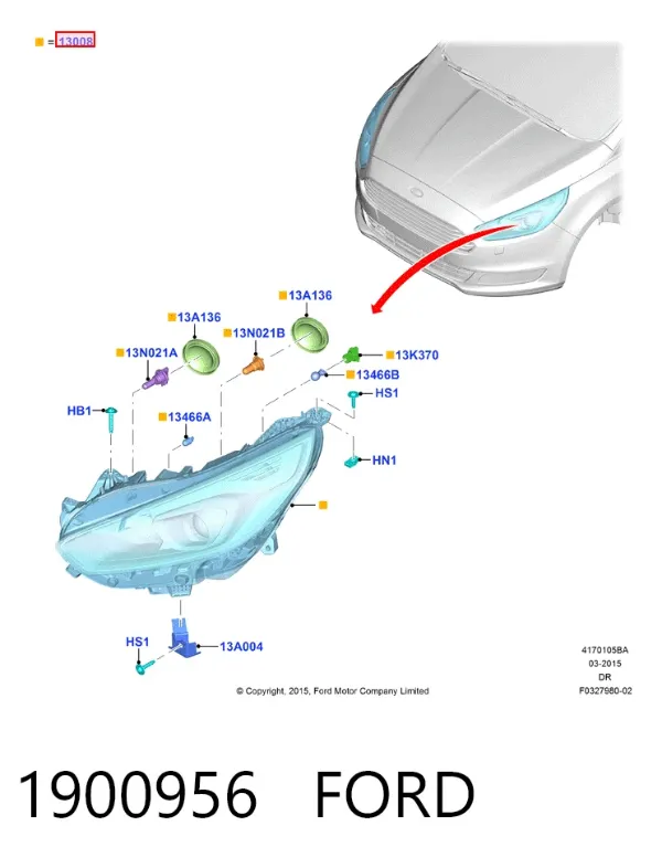 Luz direita Ford S-Max CDR