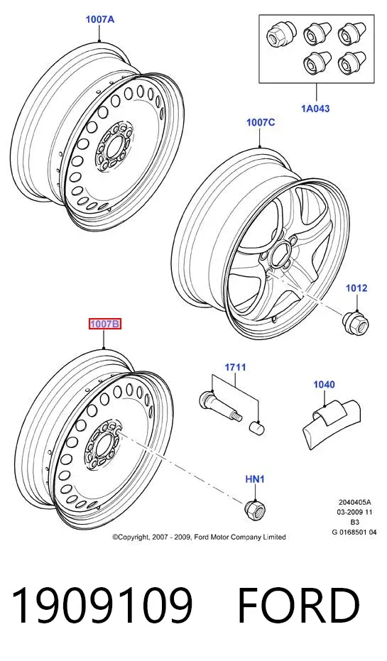 Roda de emergência 1909109 Ford