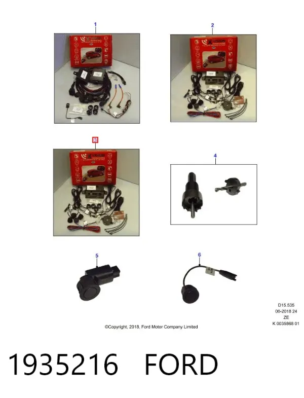Sensor de estacionamento, kit de instalação 1935216 Ford