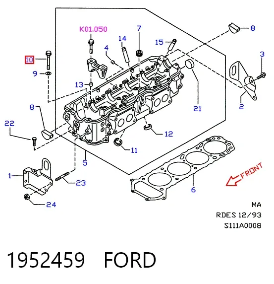 Parafuso de cabeça de motor (CBC) Ford Maverick UDS, UNS
