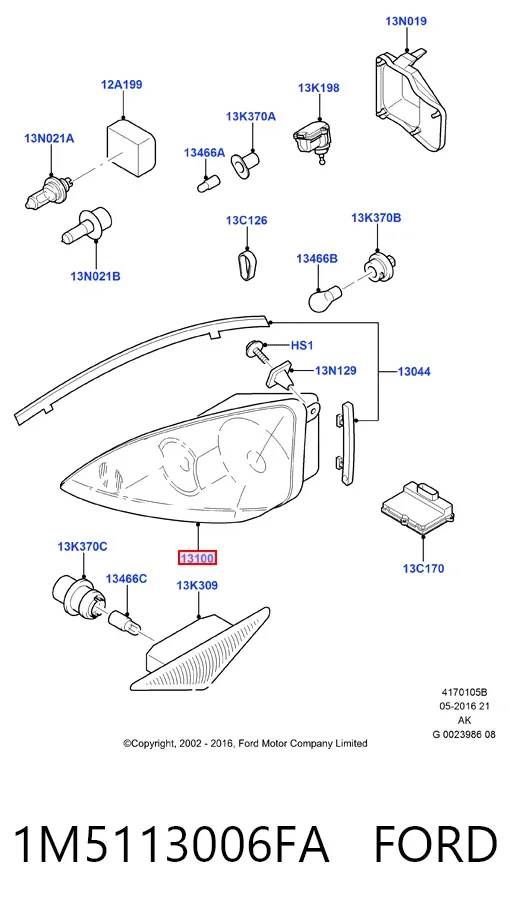 Luz esquerda 1M5113006FA Ford