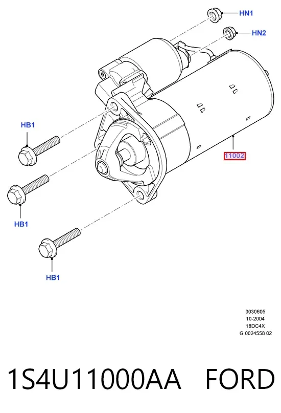 Motor de arranco 1S4U11000AA Ford