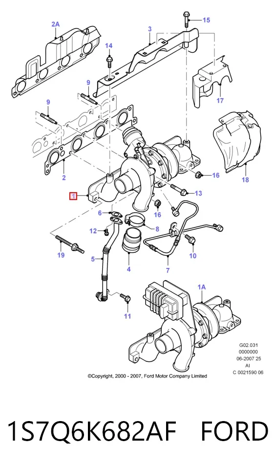 Turbina 1S7Q6K682AF Ford