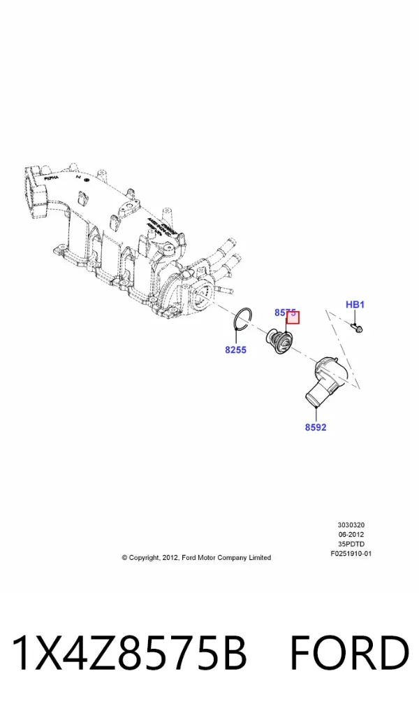 Termostato 1X4Z8575B Ford