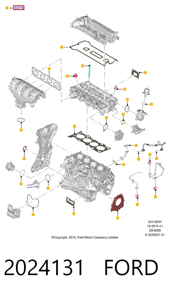 Kit de vedantes de motor completo Ford Galaxy III