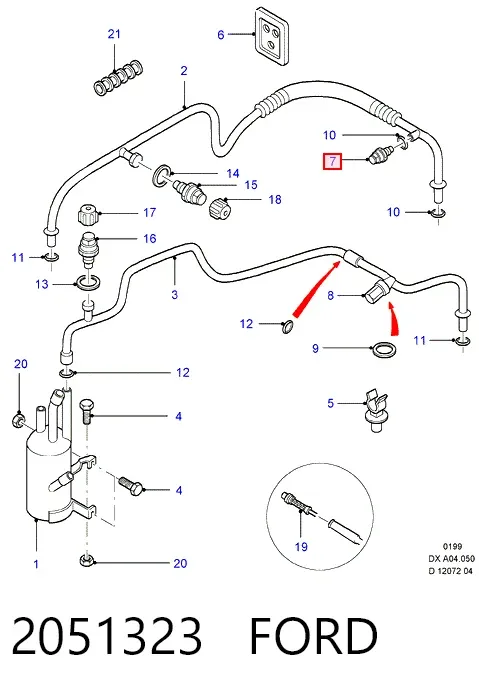 Sensor de pressão absoluta de aparelho de ar condicionado 2051323 Ford