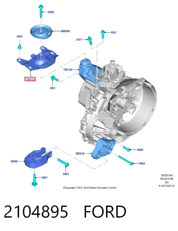 Coxim (suporte) esquerdo de motor 2104895 Ford