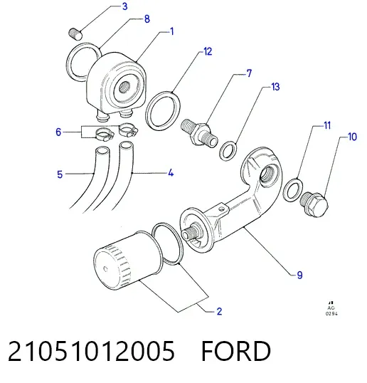 Filtro de óleo 21051012005 Ford