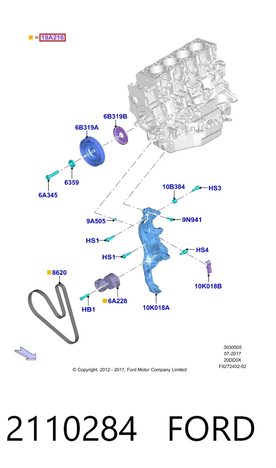 Correia dos conjuntos de transmissão, kit 2110284 Ford
