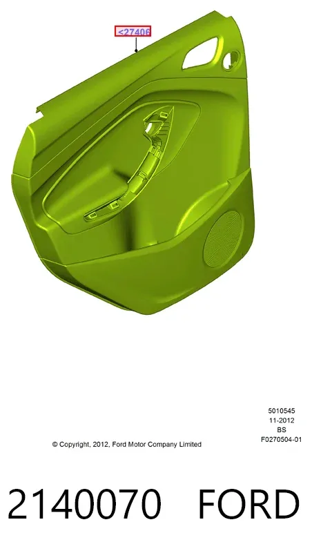 Revestimento (cobrimento) interno da porta traseira esquerda 2140070 Ford