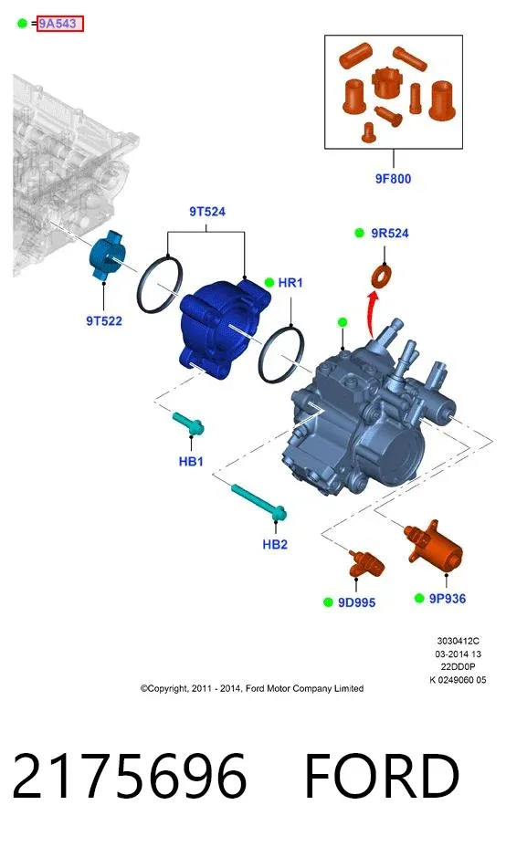 Bomba de combustível de pressão alta 2175696 Ford