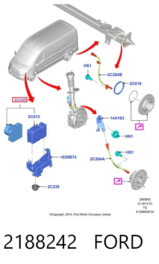 Unidade hidráulico de controlo ABS 2188242 Ford
