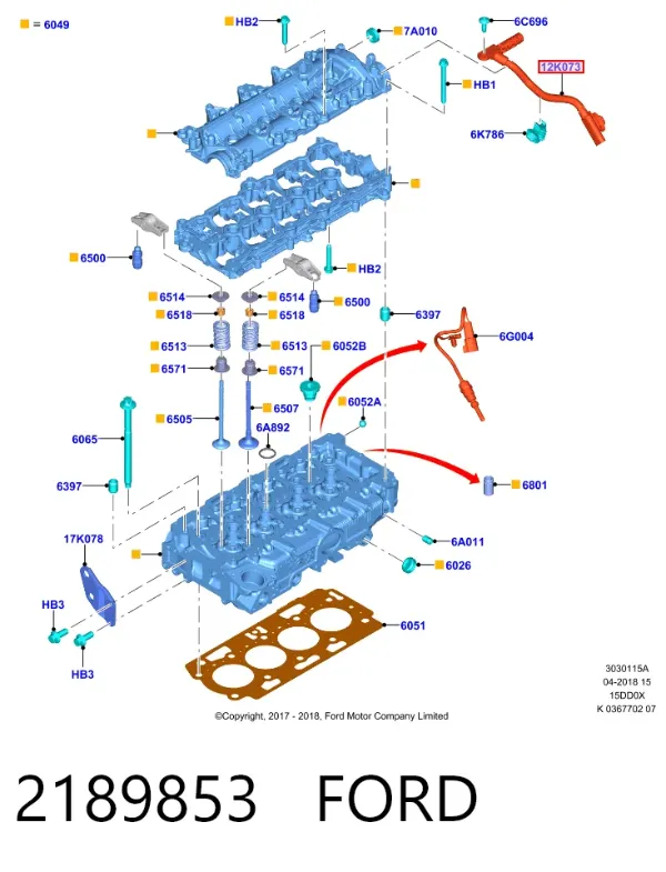 Sensor de posição da árvore distribuidora 2189853 Ford