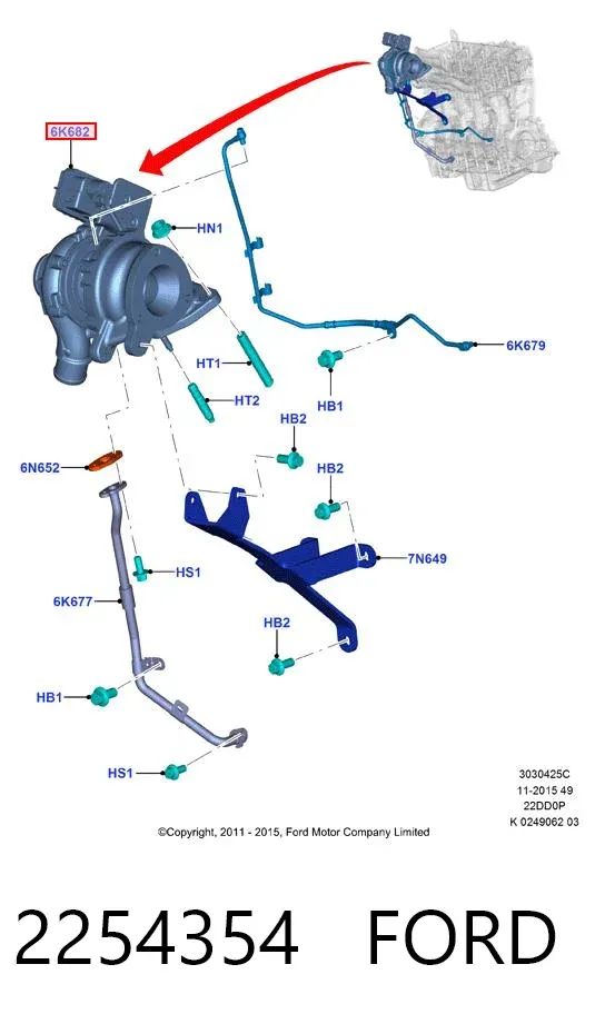 Turbina 2254354 Ford