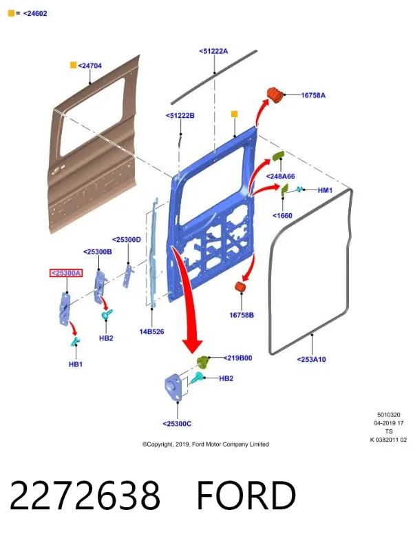 Grade de proteção de portas 2272638 Ford
