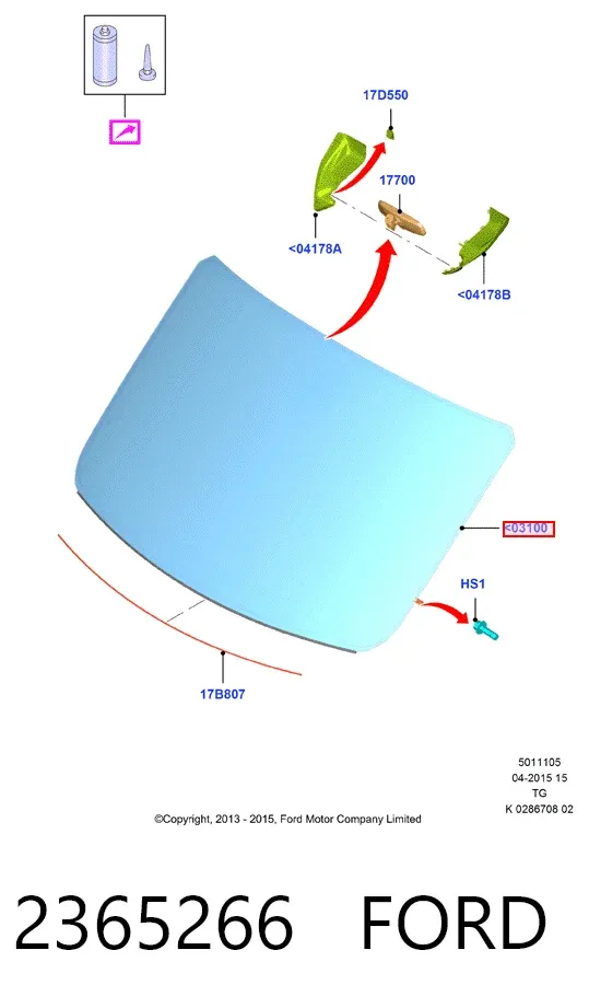 Pára-brisas 2365266 Ford