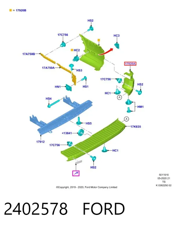 Pára-choque traseiro, parte esquerda 2402578 Ford
