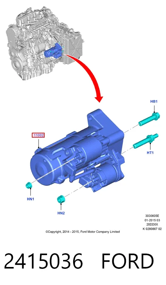 Motor de arranco 2415036 Ford