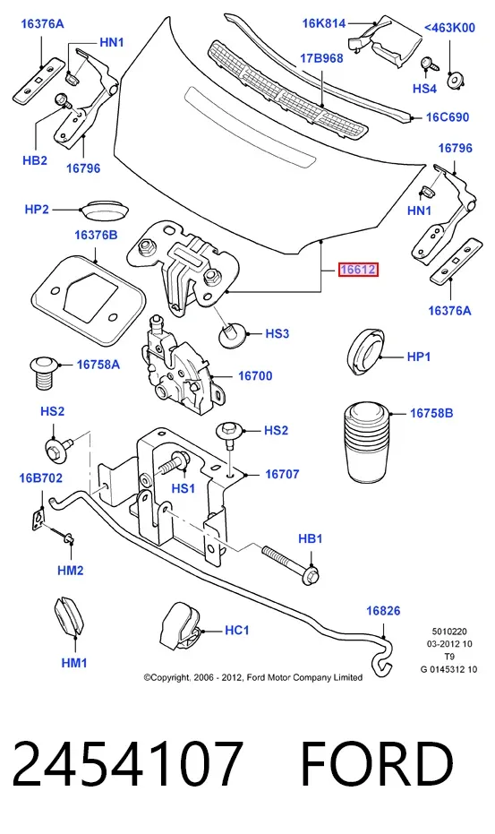 Capota 2454107 Ford