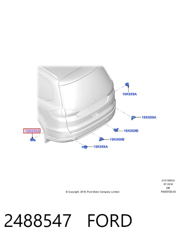 Sensor dianteiro lateral de sinalização de estacionamento (sensor de estacionamento) 2488547 Ford