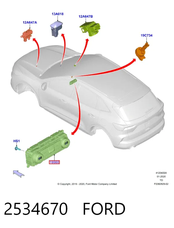 Unidade de controlo dos modos de aquecimento/condicionamento Ford Kuga III