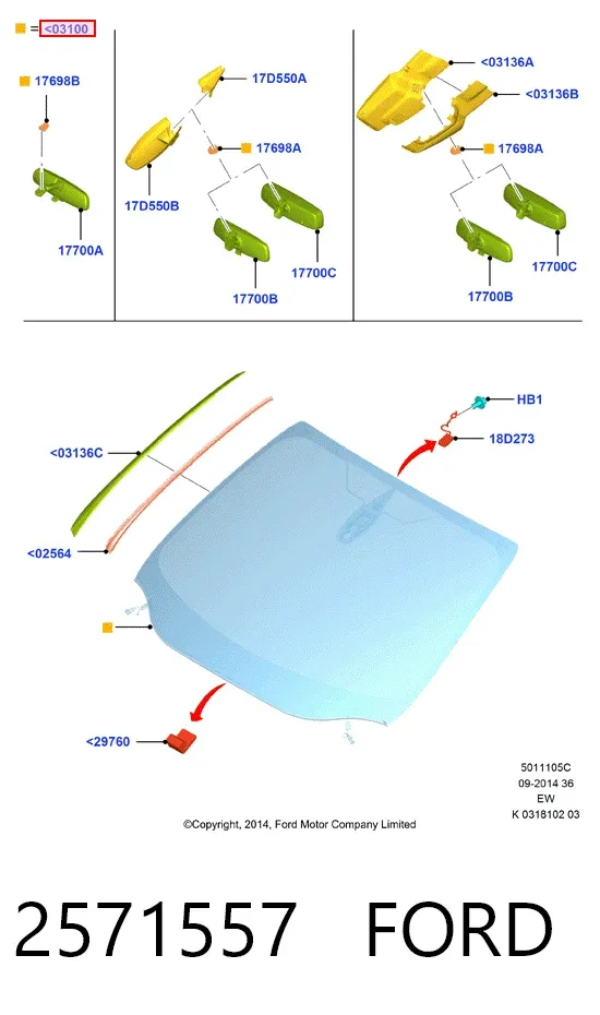 Pára-brisas 2571557 Ford
