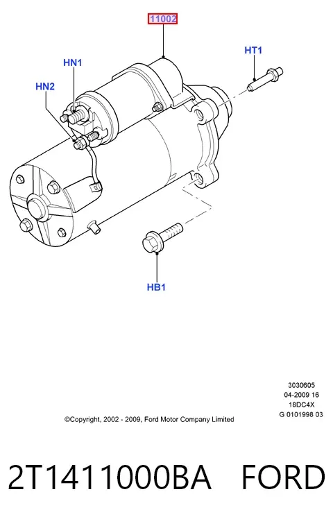 Motor de arranco 2T1411000BA Ford