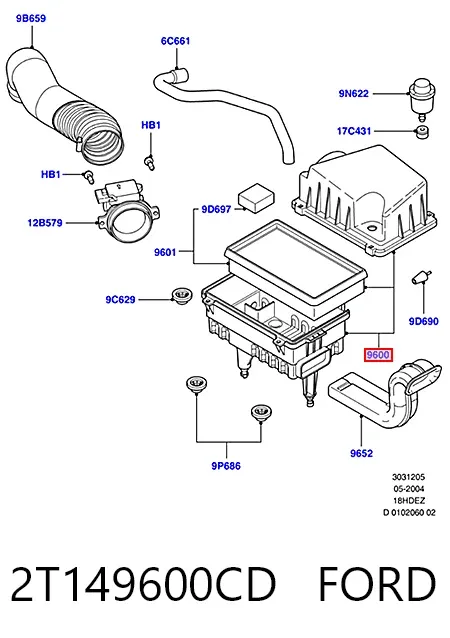 Caixa de filtro de ar Ford Connect TC7