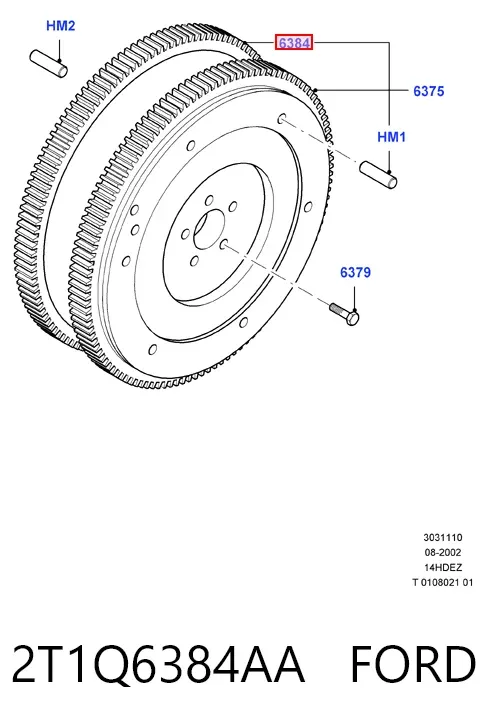Coroa de volante 2T1Q6384AA Ford