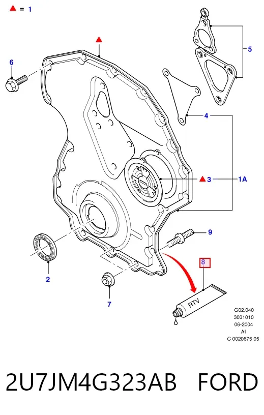 Selante para motores termorresistente 2U7JM4G323AB Ford