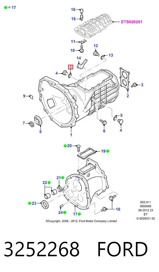 Vedante de rolha de panela da Caixa Automática de Mudança 3252268 Ford