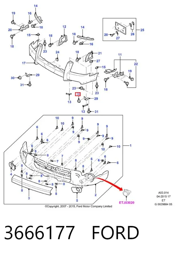Acoplamento viscoso de ventilador de esfriamento 3666177 Ford