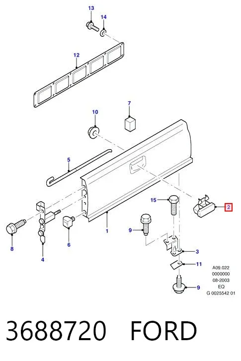 Puxador externo de tampa de porta-malas (de 3ª/5ª porta traseira) 3688720 Ford