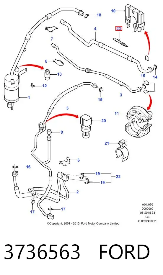 Válvula do compressor de aparelho de ar condicionado 3736563 Ford