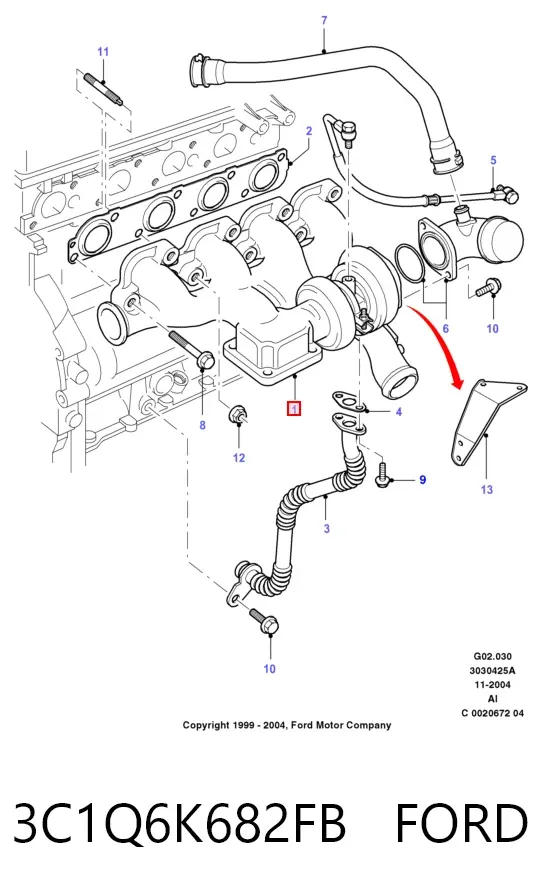 Turbina 3C1Q6K682FB Ford