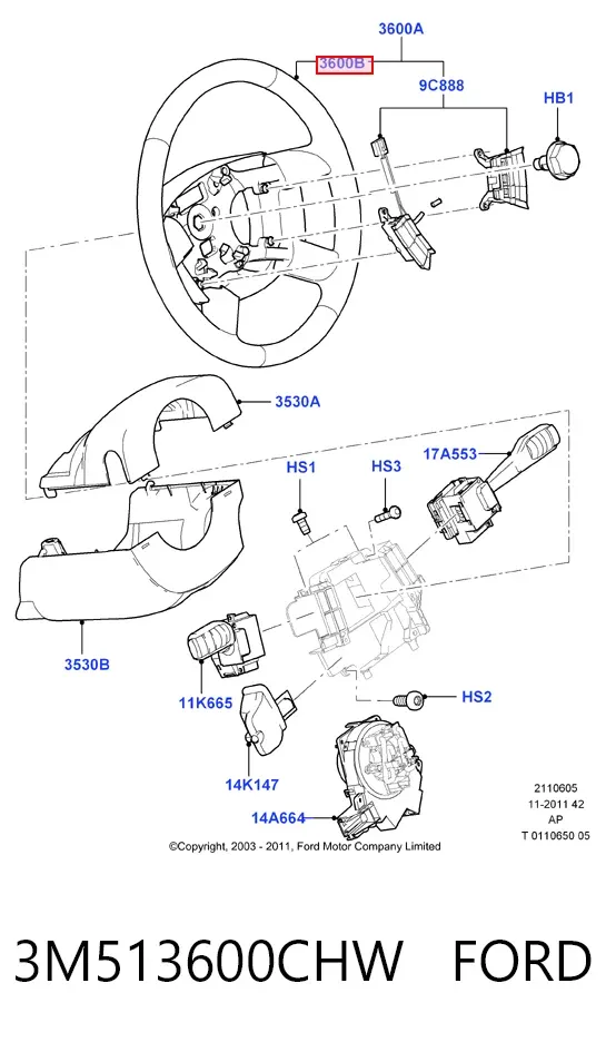 Volante 3M513600CHW Ford