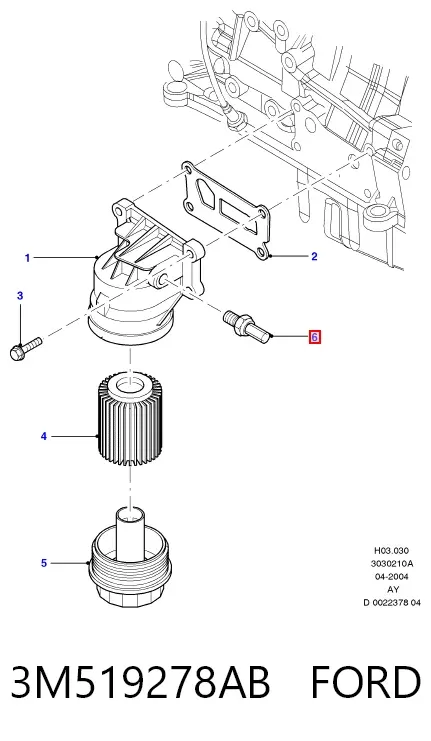 Sensor de pressão de óleo 3M519278AB Ford
