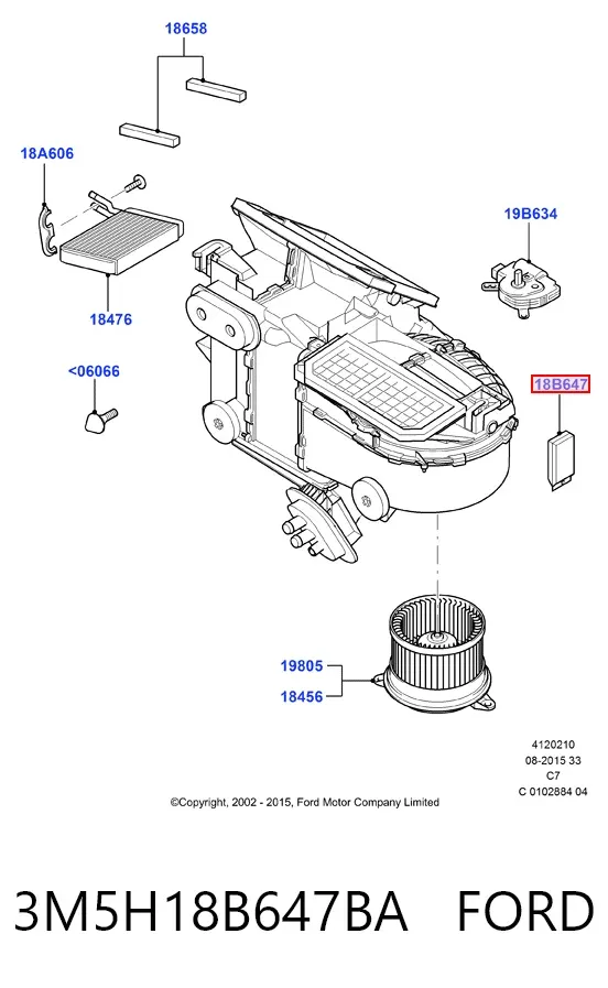 Resistor (resistência) de ventilador de forno (de aquecedor de salão) 3M5H18B647BA Ford