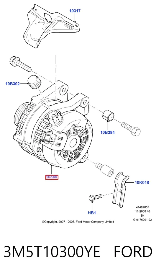 Gerador 3M5T10300YE Ford