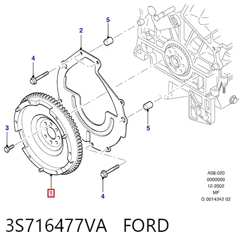 Volante de motor 3S716477VA Ford