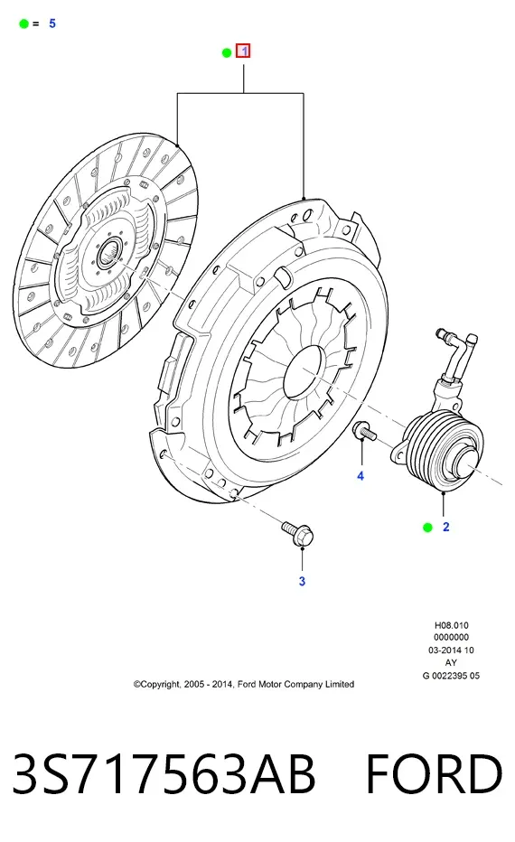 Kit de embraiagem (3 peças) 3S717563AB Ford