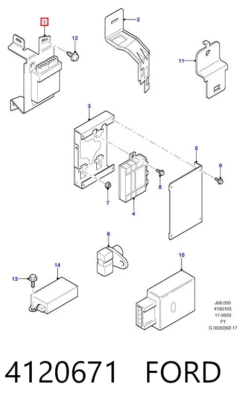 Módulo processador de controlo da bolsa de ar (Centralina eletrônica AIRBAG) 4120671 Ford