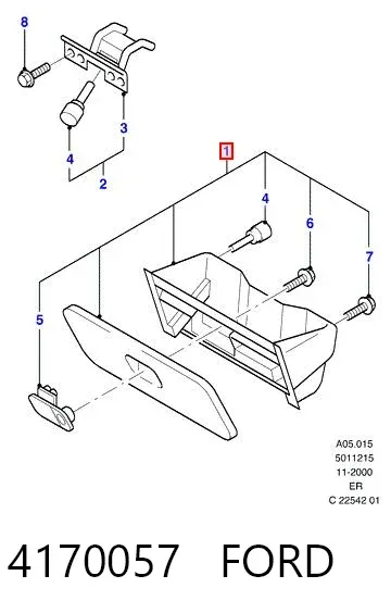 Caixa para porta-luvas (porta-luvas) 4170057 Ford