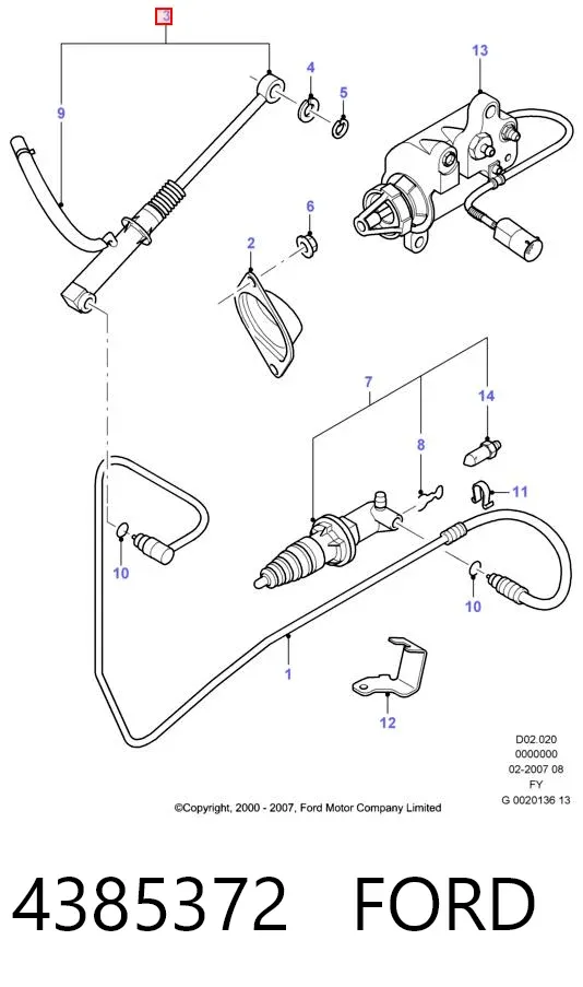 Cilindro mestre de embraiagem 4385372 Ford