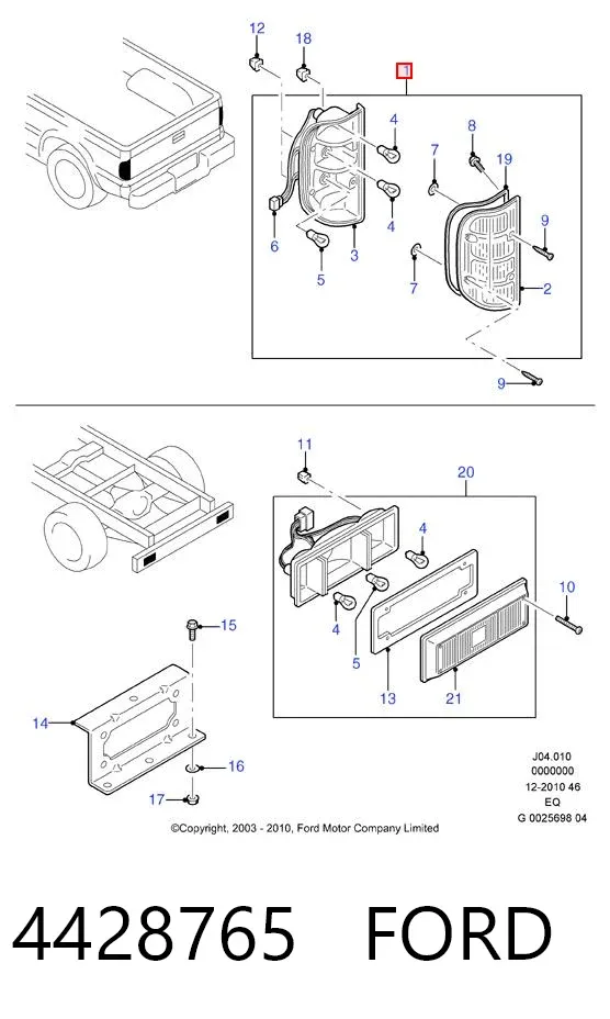 Lanterna traseira esquerda 4428765 Ford