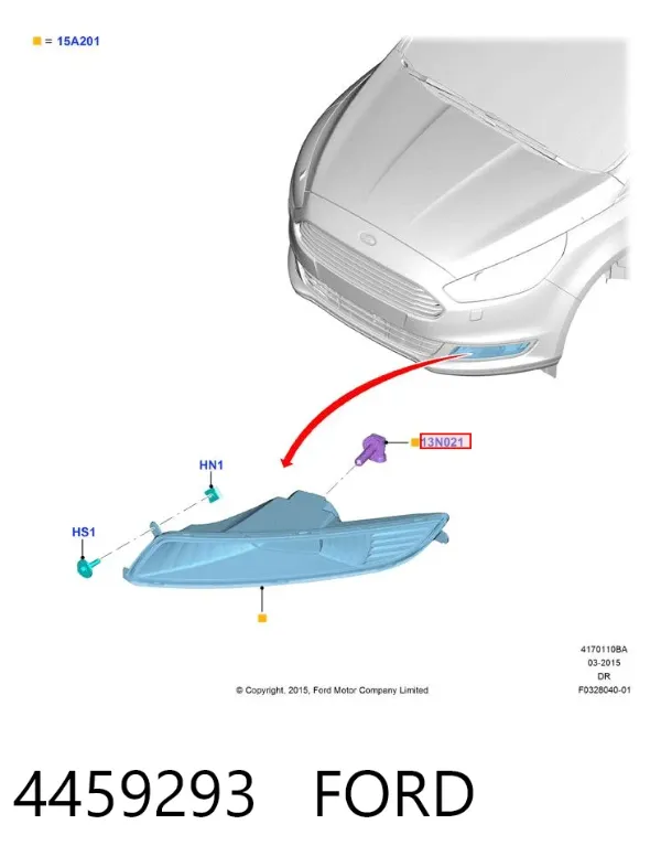 Lâmpada halógena 4459293 Ford