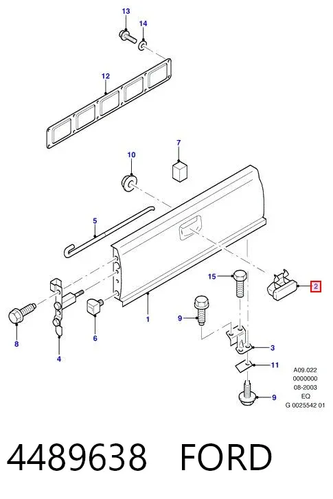 Puxador externo de tampa de porta-malas (de 3ª/5ª porta traseira) 4489638 Ford