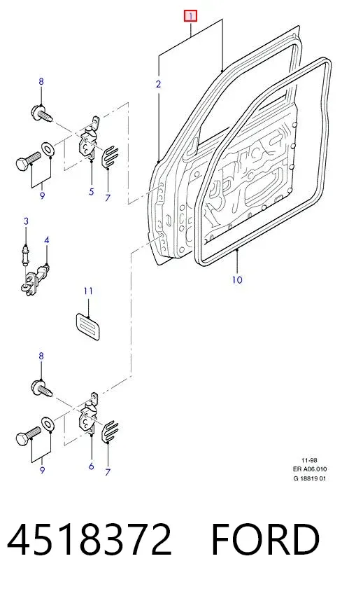 Porta dianteira esquerda Ford Ranger ER
