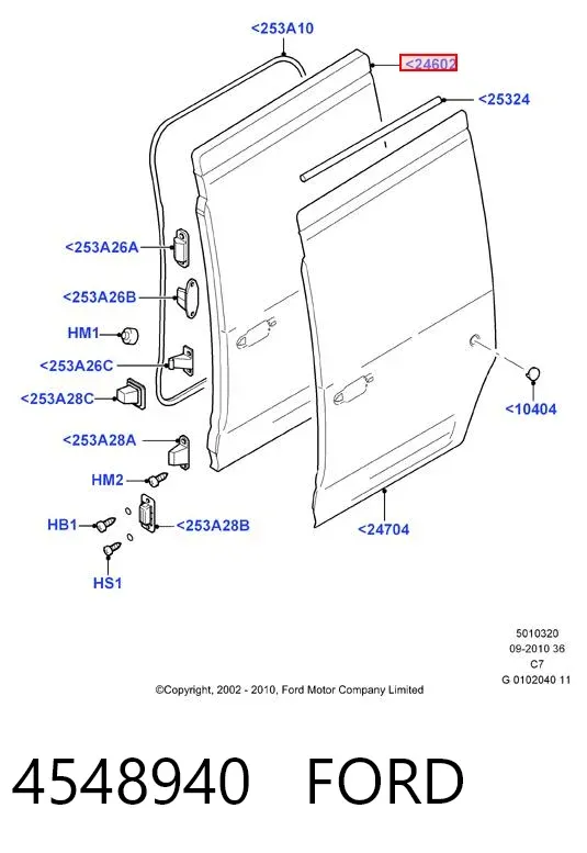 Porta lateral (deslizante) esquerda 4548940 Ford
