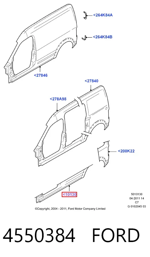 Acesso externo direito 4550384 Ford